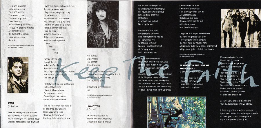 booklet lyrics english & japanese, Bon Jovi - Keep The Faith (+2)